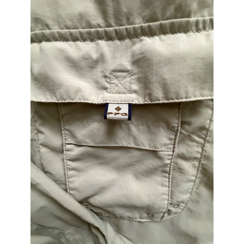 Columbia PFG Bahama II Long Sleeve Fishing Shirt Tan Sz XL- EUC- FM7048 - Picture 11 of 14